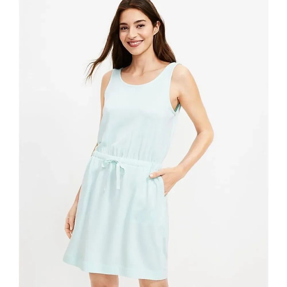 Lou & Grey Signaturesoft Lite Crossover Dress in fresh minty green S NWT
